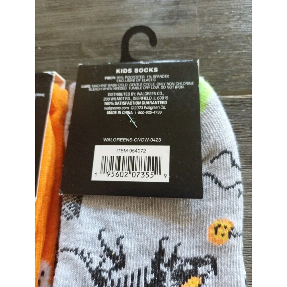 Ghost Dinosaur Skeleton Happy Halloween Kids Socks Size 10-4 Lot Of 2